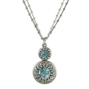 Michal Golan Aquamarine Double Circle Necklace